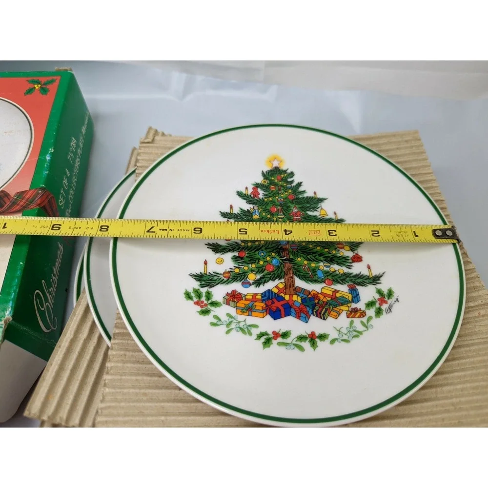 Christmas Tree Gifts Plate 7.5 Inch Lot‎ of 4 Artmark 1986